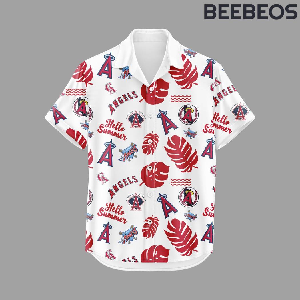 Los Angeles Angels White Hawaiian Shirt