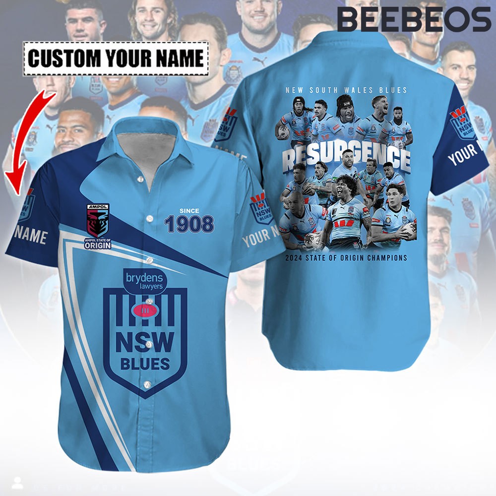 New South Wales Blues Champions State of Origin 2024 Button Shirt