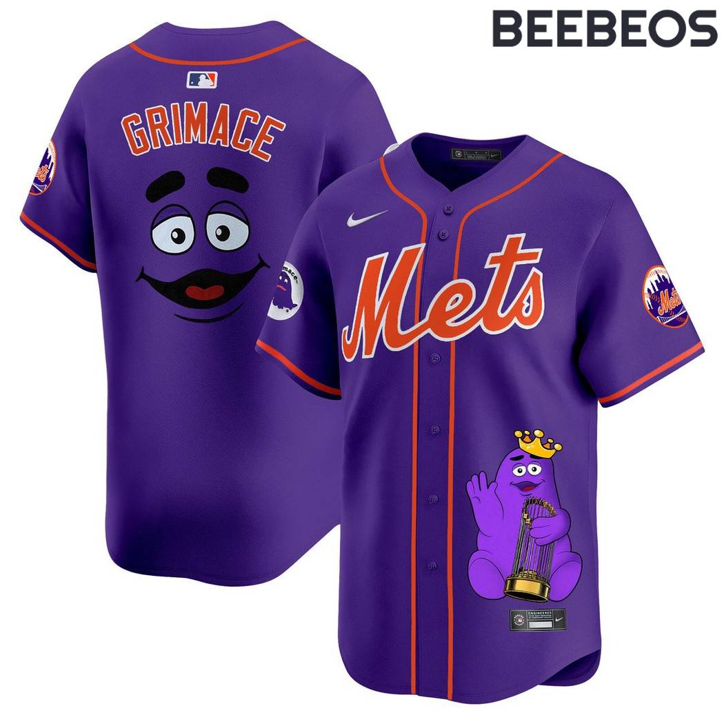 New York Mets MLB Grimace Purple Baseball Jersey