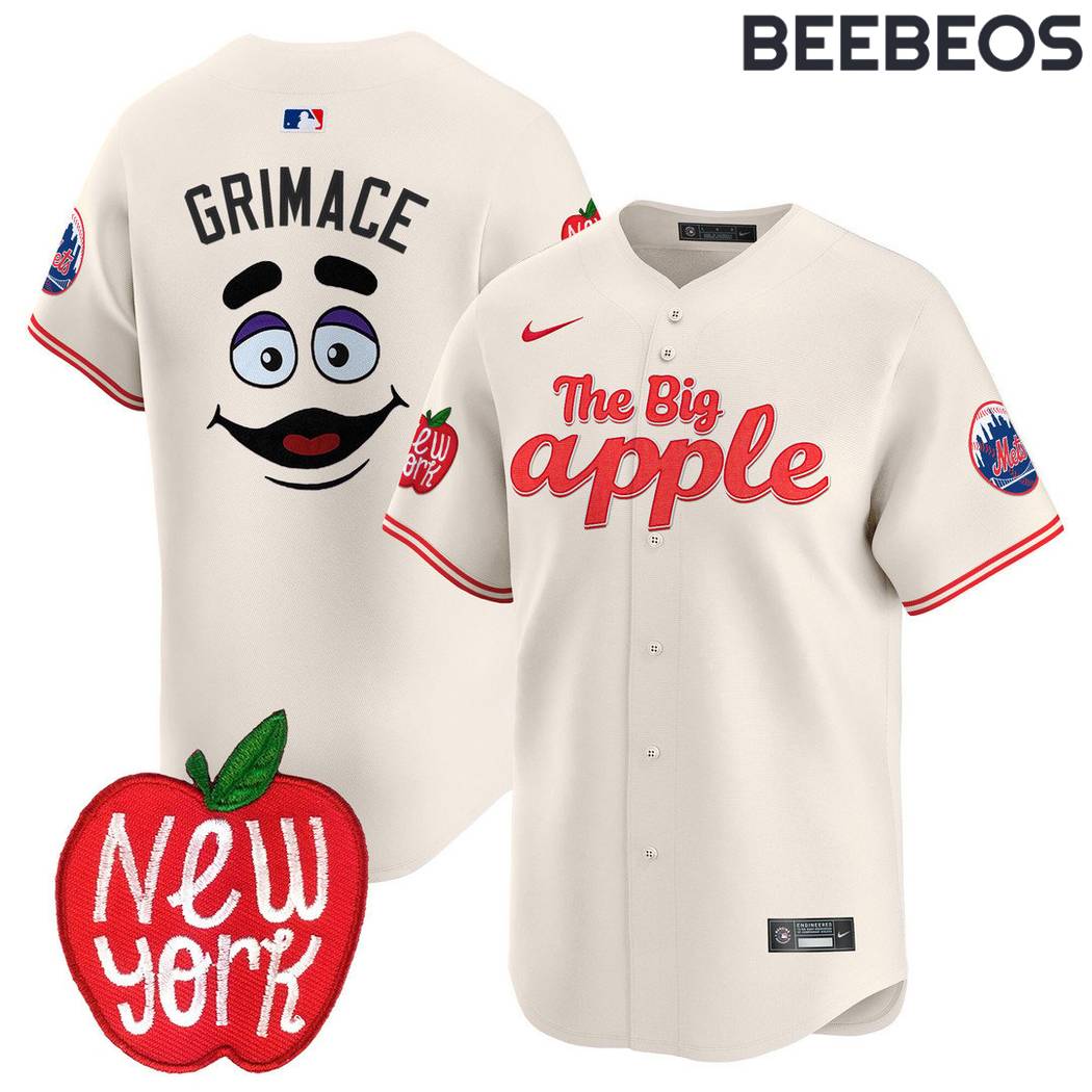 New York Mets The Big Apple Grimace Red Baseball Jersey