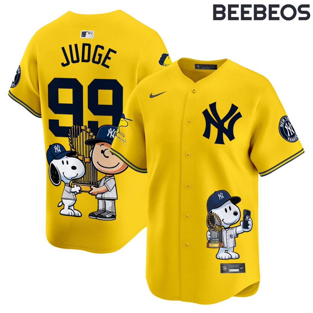 New York Yankees x Peanut Snoopy Yellow Baseball Jersey