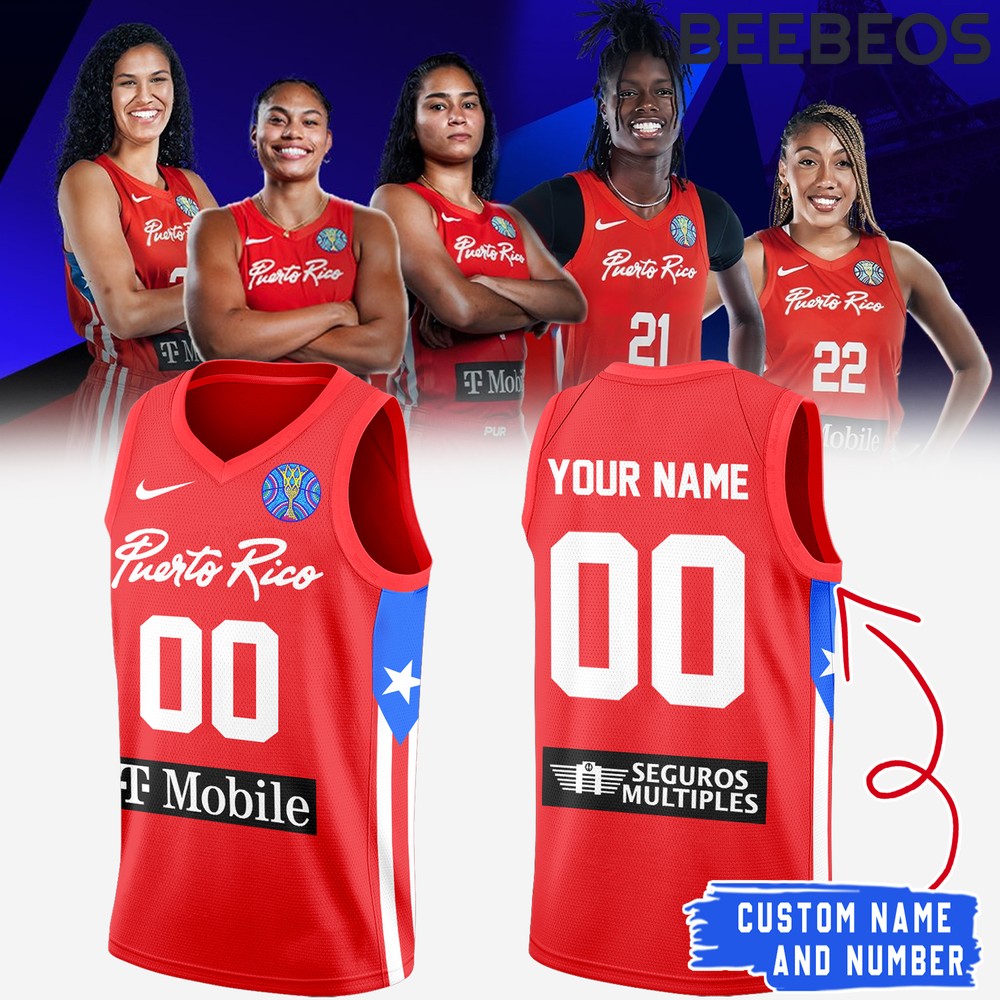 Puerto Rico Basketball Olympic Games Paris 2024 Red Basketball Jersey