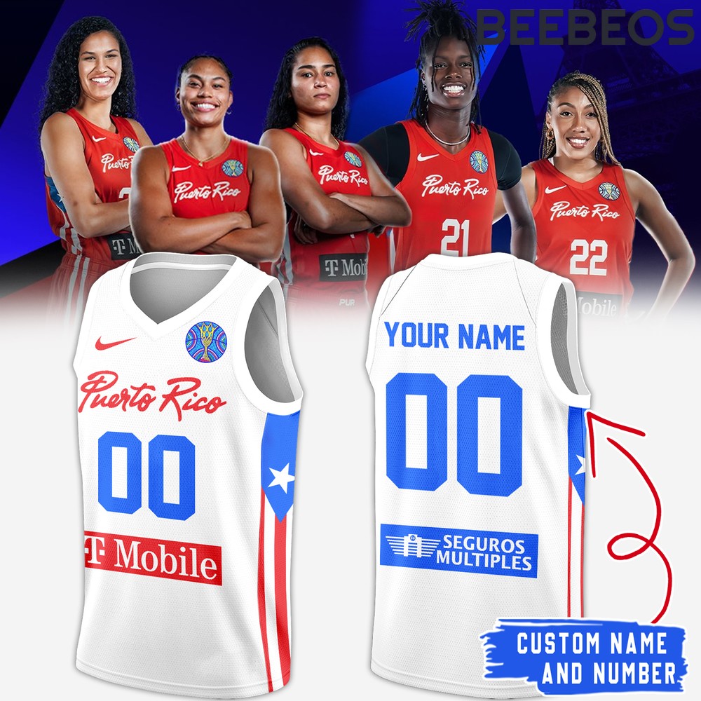 Puerto Rico Basketball Olympic Games Paris 2024 White Basketball Jersey