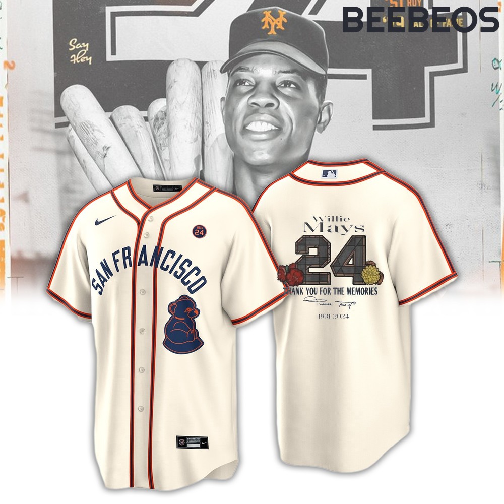 San Francisco Giants Willie Mays Thank You For Memories Baseball Jersey