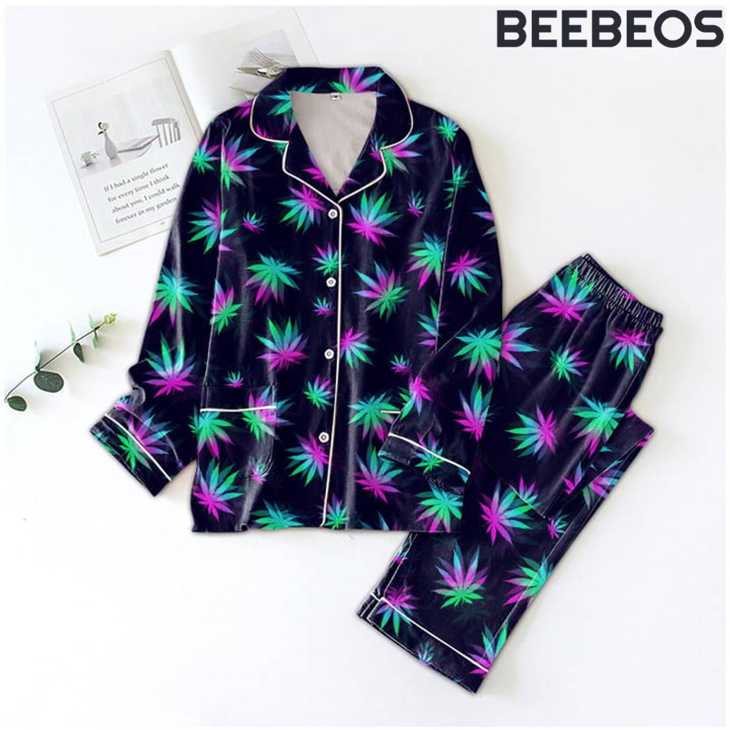 Seamless Watercolor Cannabis Pajamas Set