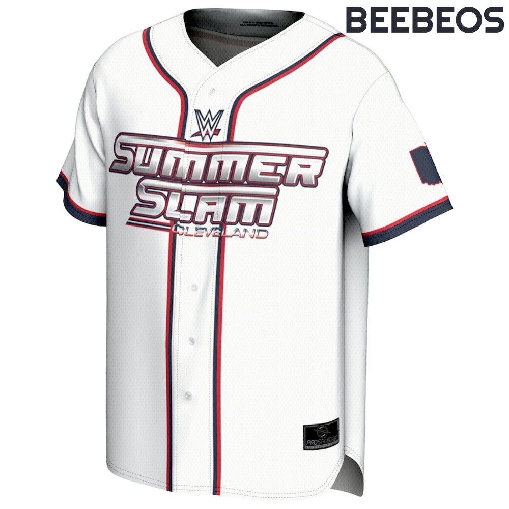 WWE White SummerSlam 2024 Baseball Jersey