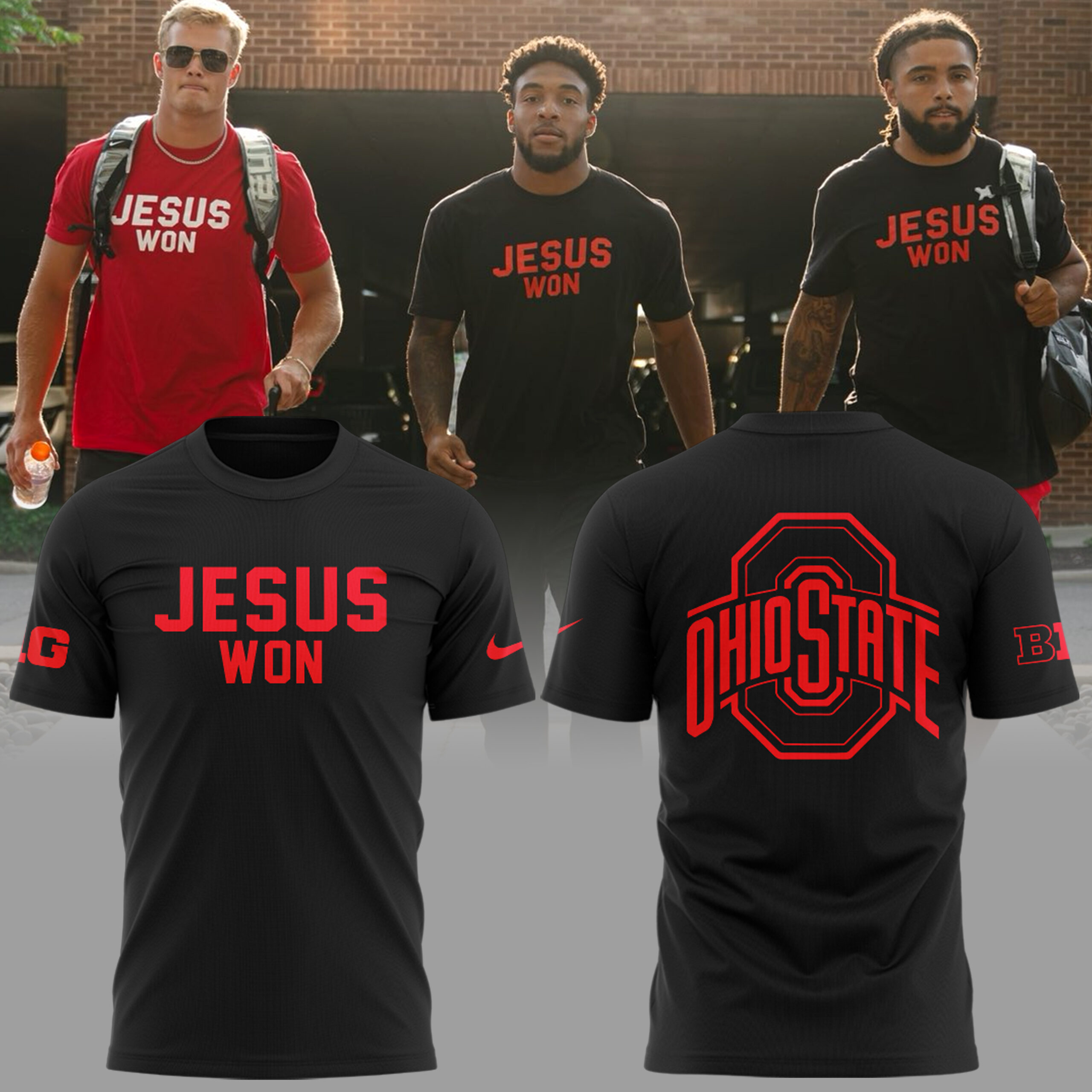 Ohio State Follow Jesus x Nike White Tee