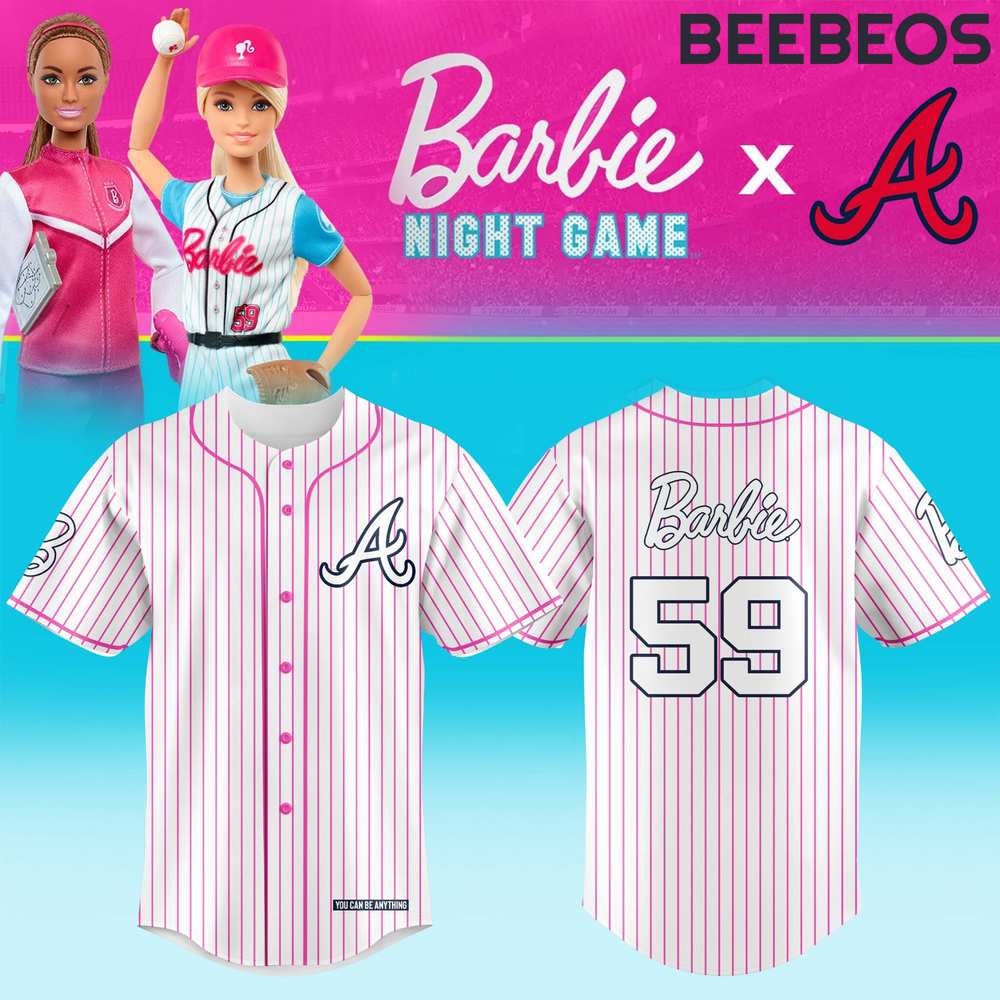 Atlanta Braves x Barbie Night Game Pinstripes Jersey