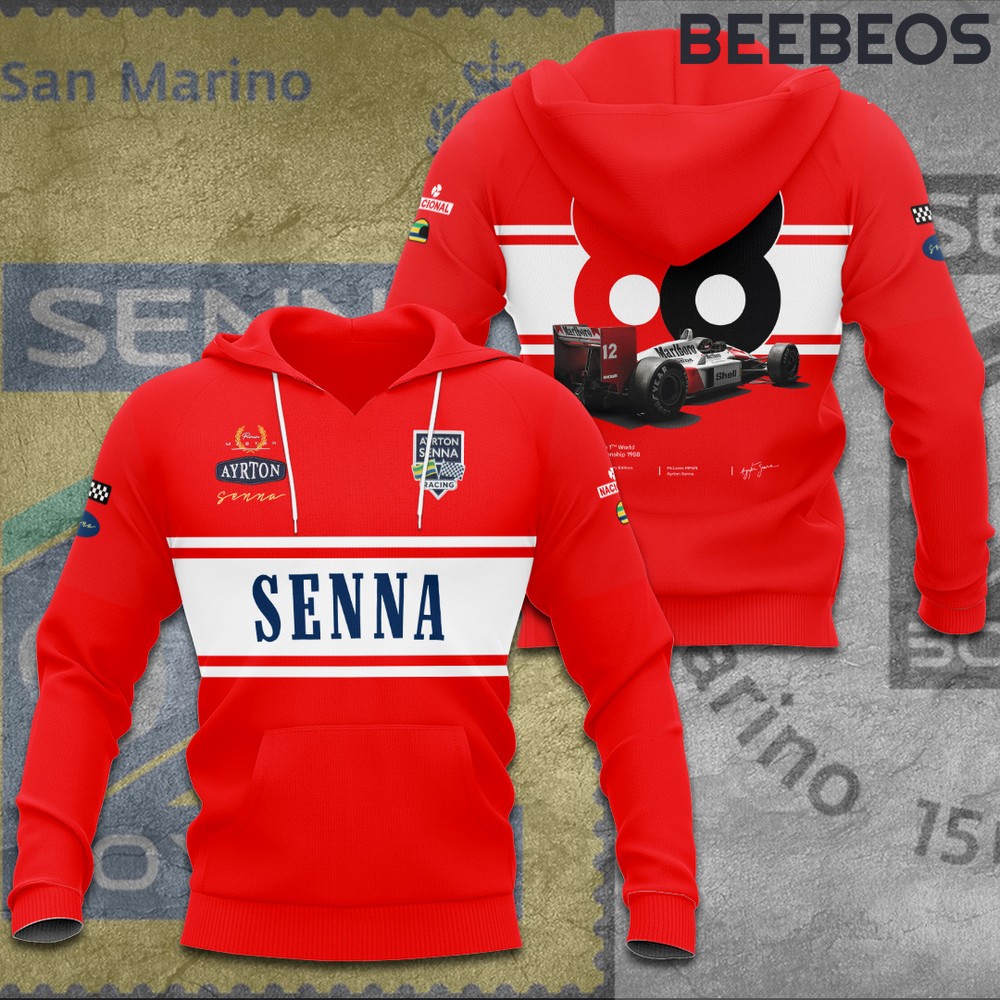 Ayrton Senna 88 Red Hoodie