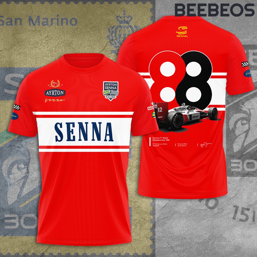 Ayrton Senna 88 Red T-Shirt