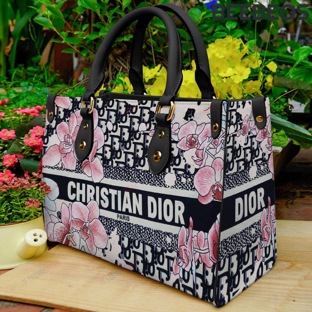 Christian Dior Flower Leather Handbag