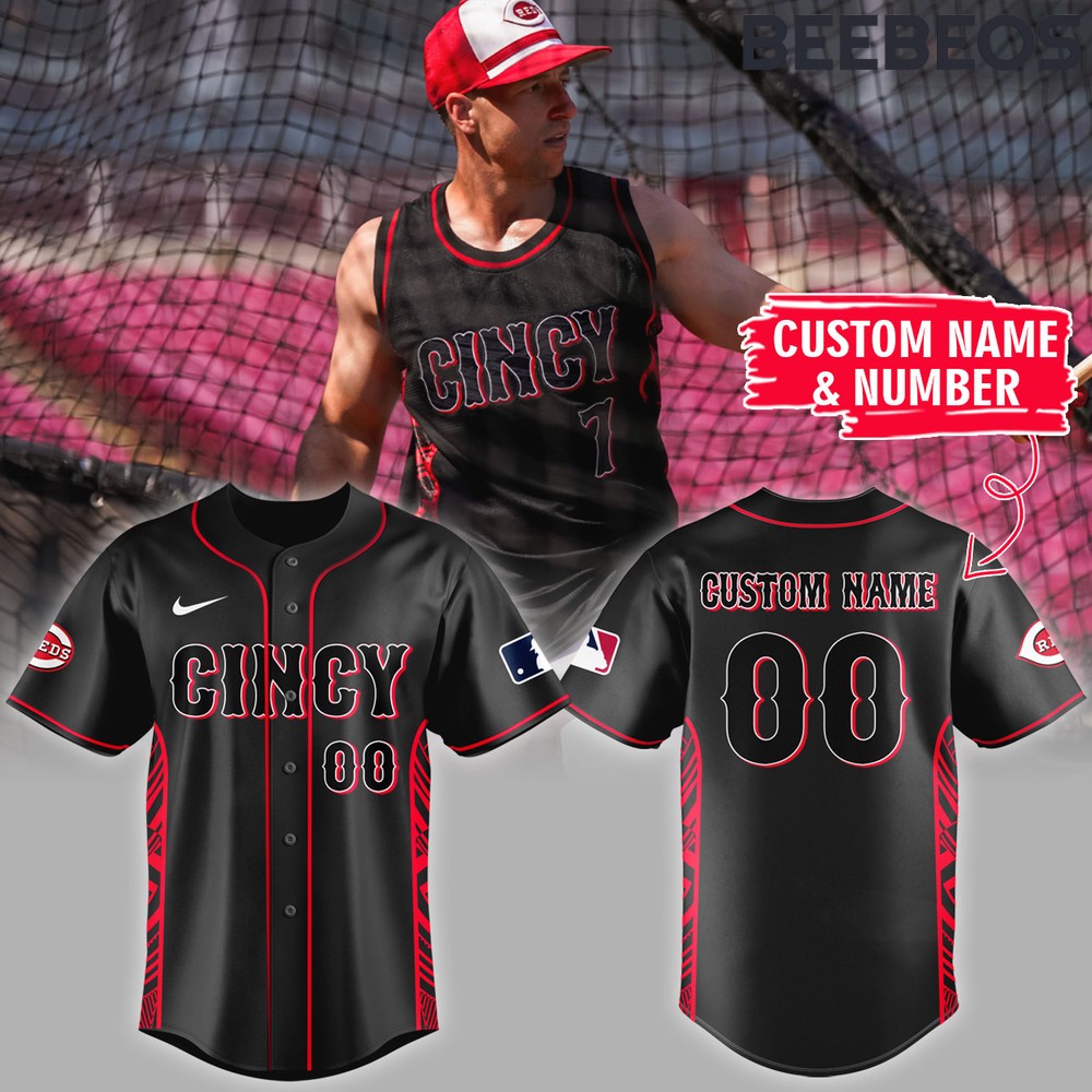 Cincinnati Reds Red Black Baseball Jersey