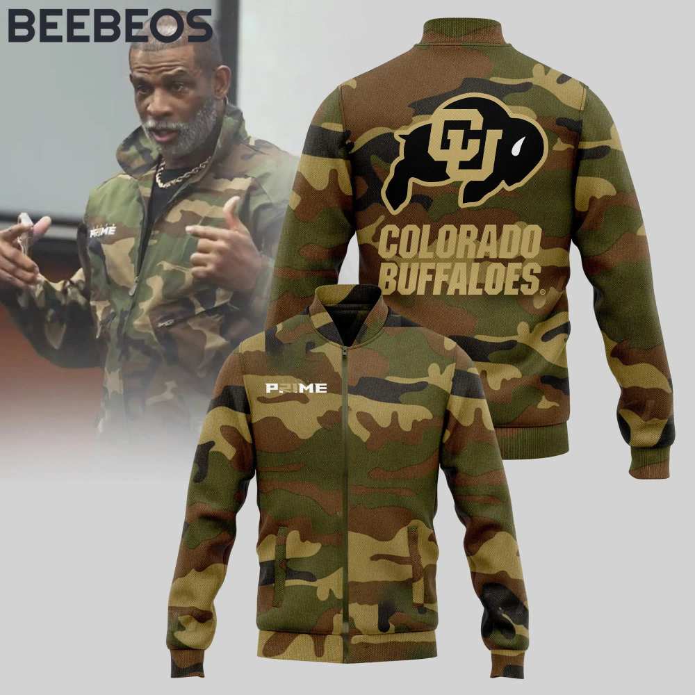 Coach Prime Colorado Buffaloes Camo Baseball Jacket