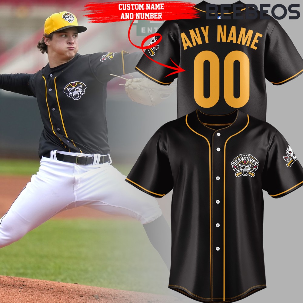 Erie SeaWolves Black Baseball Jersey