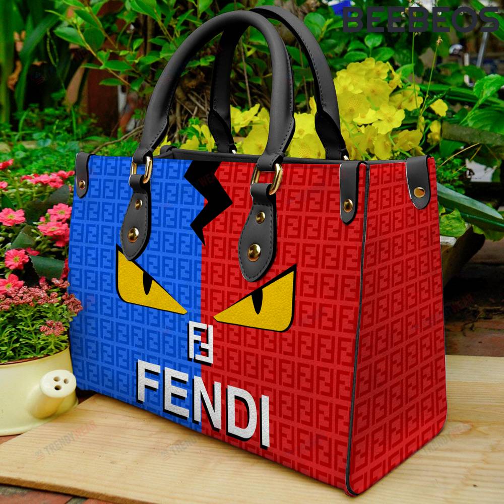 Fendi Red Blue Leather Handbag