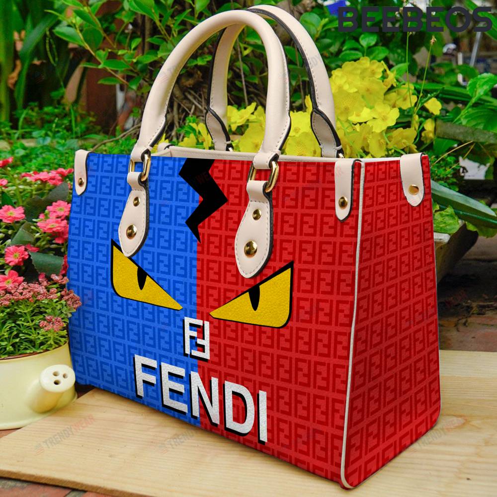 Fendi Red Blue Leather Handbag