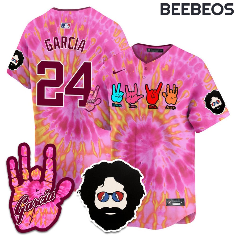 Grateful Dead Jerry Garcia Tribute Night Pink Baseball Jersey