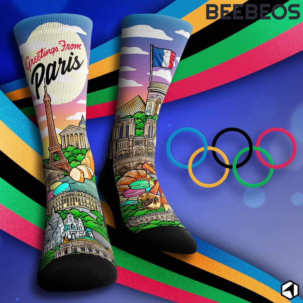 Greetings From Paris Olympic 2024 Crew Socks