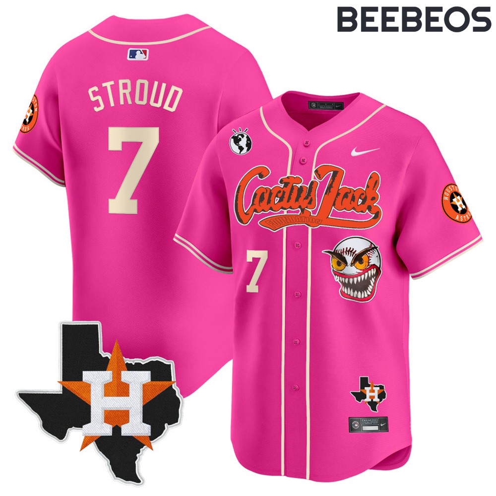 Houston Astros Cactus Jack Pink Baseball Jersey