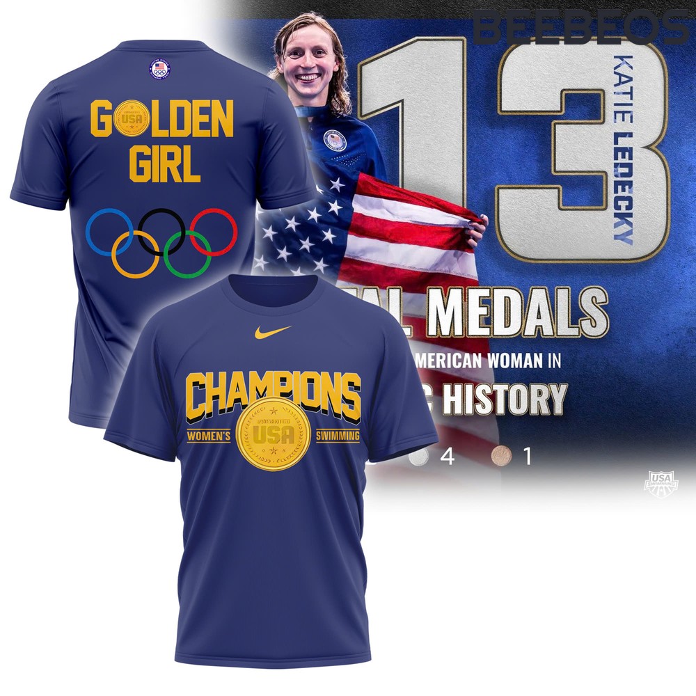 Katie Ledecky USA Swimmer Olympic Games Paris 2024 T-Shirt