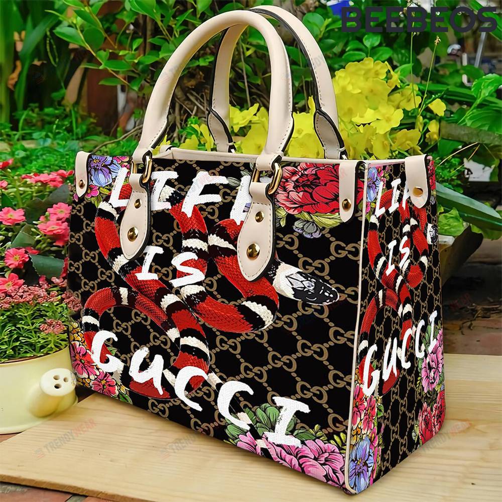 Life is Gucci Snake Leather Handbag