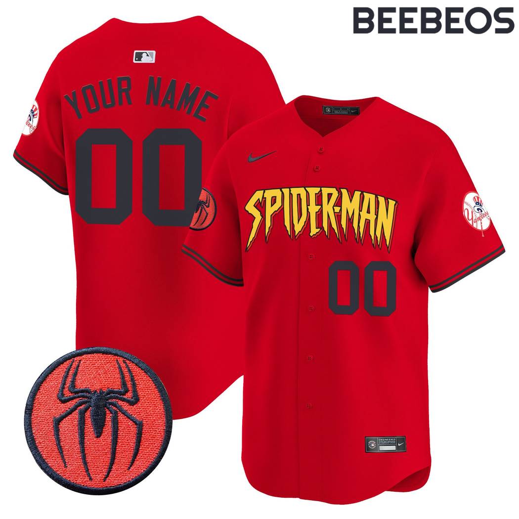 New York Yankees Spider Man Baseball Jersey