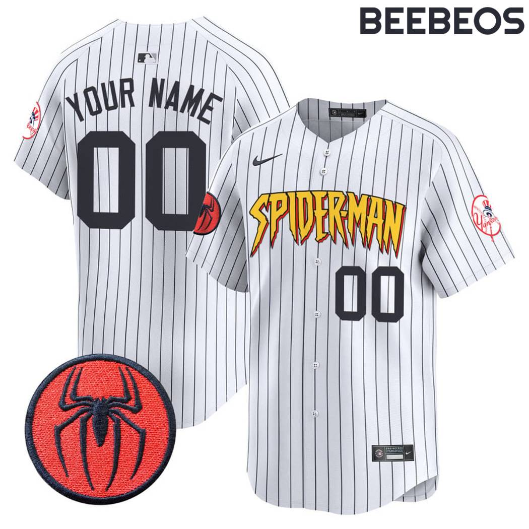 New York Yankees Spider Man Baseball Jersey