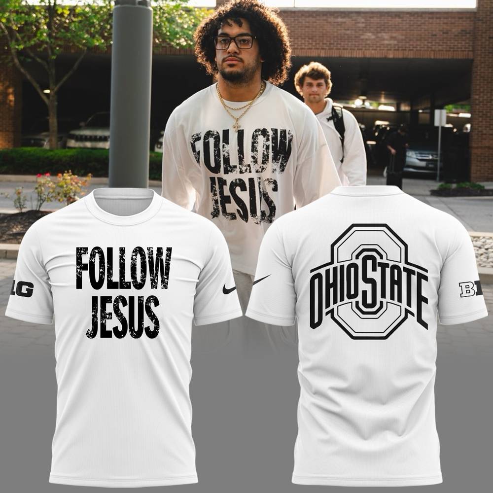 Ohio State Follow Jesus x Nike White Tee