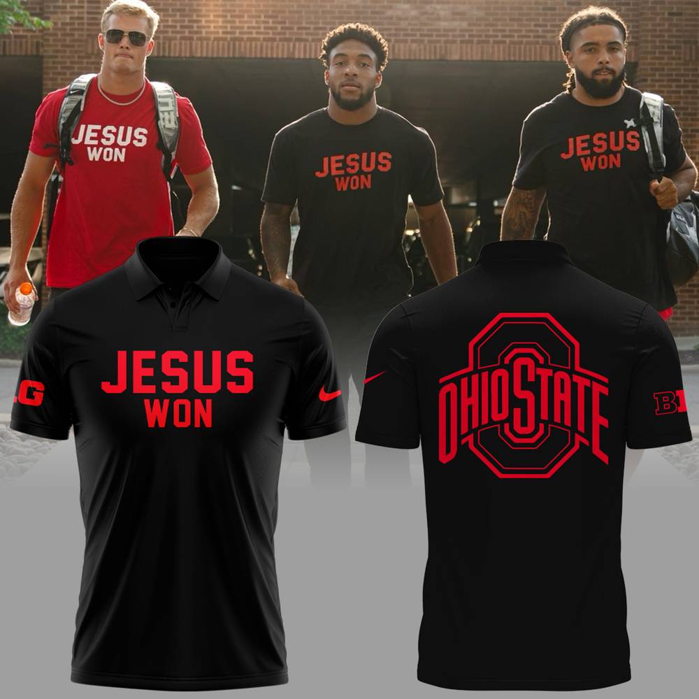 Ohio State JESUS WON 2024 Black Polo Shirt