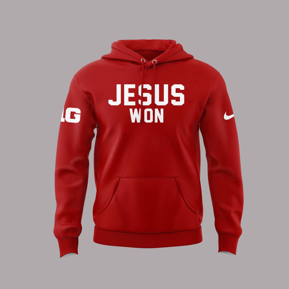 Ohio State JESUS WON 2024 Red Hoodie Pants Cap