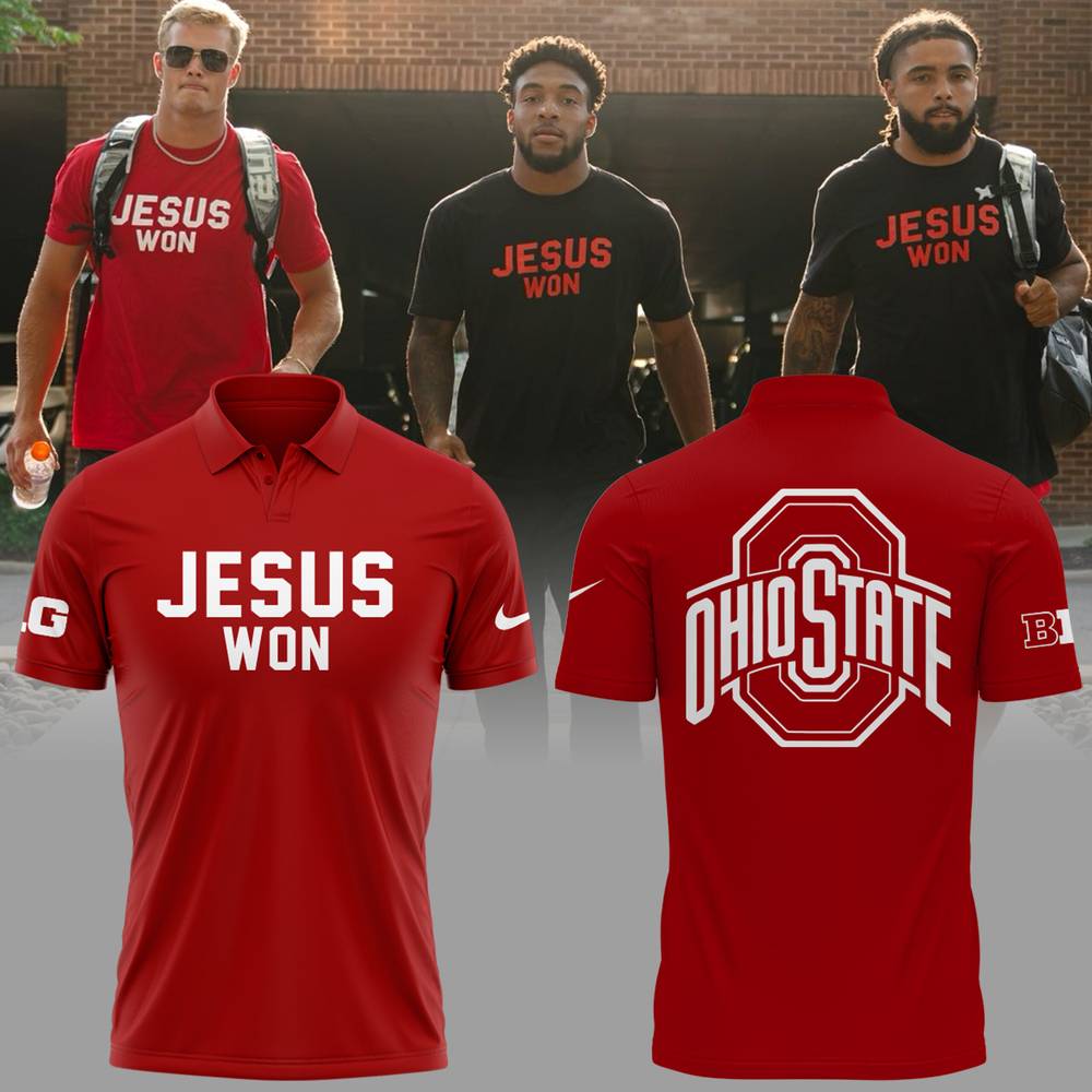 Ohio State JESUS WON 2024 Black Polo Shirt