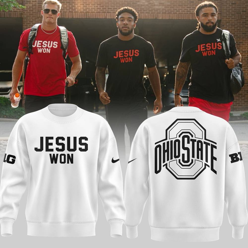 Ohio State JESUS WON 2024 White Sweatshirt