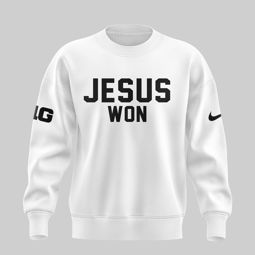 Ohio State JESUS WON 2024 White Sweatshirt