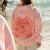 Pink Palm Puff “Everything Comes in Waves” Hoodie Blue