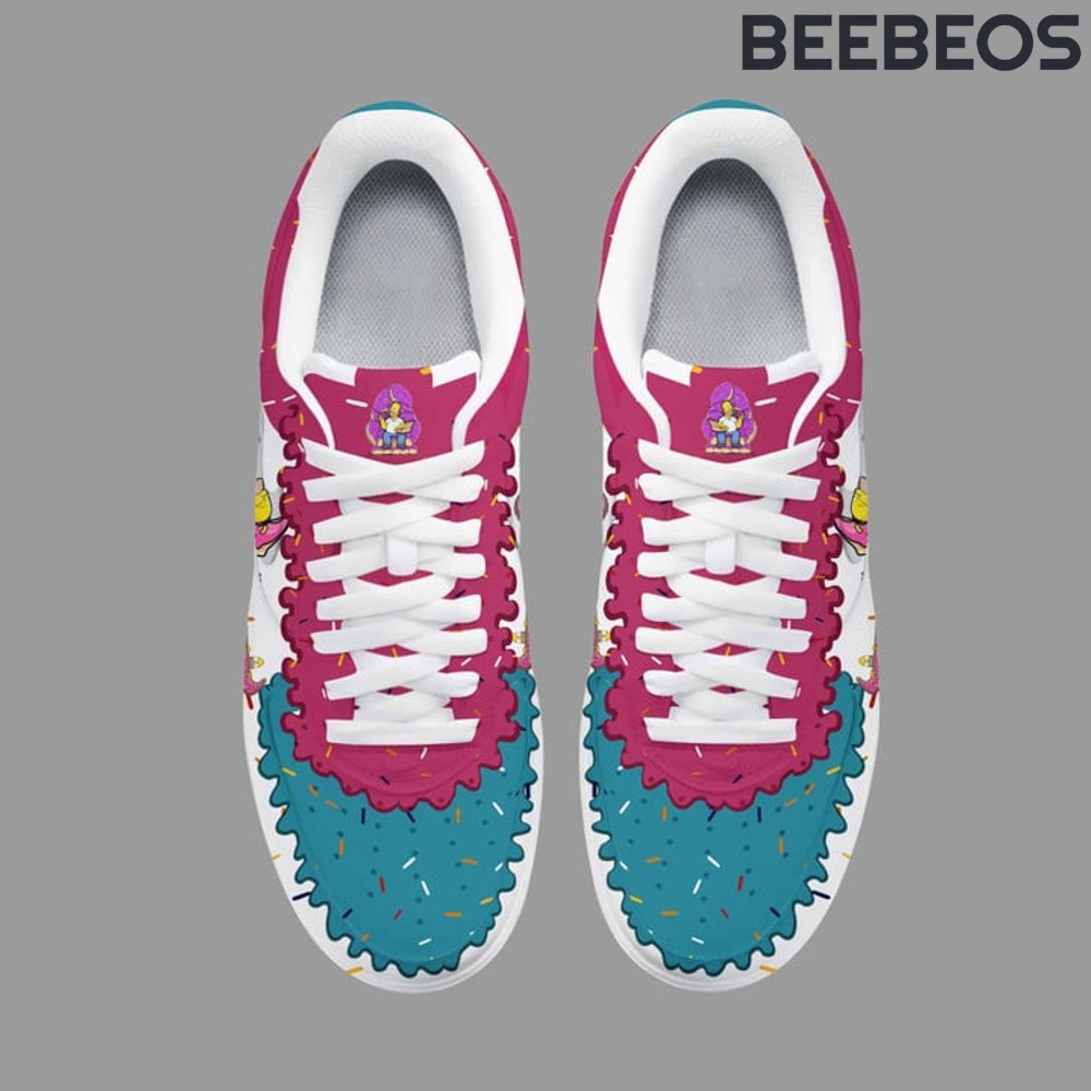 The Simpsons Lazy Pink Donut Air Force 1