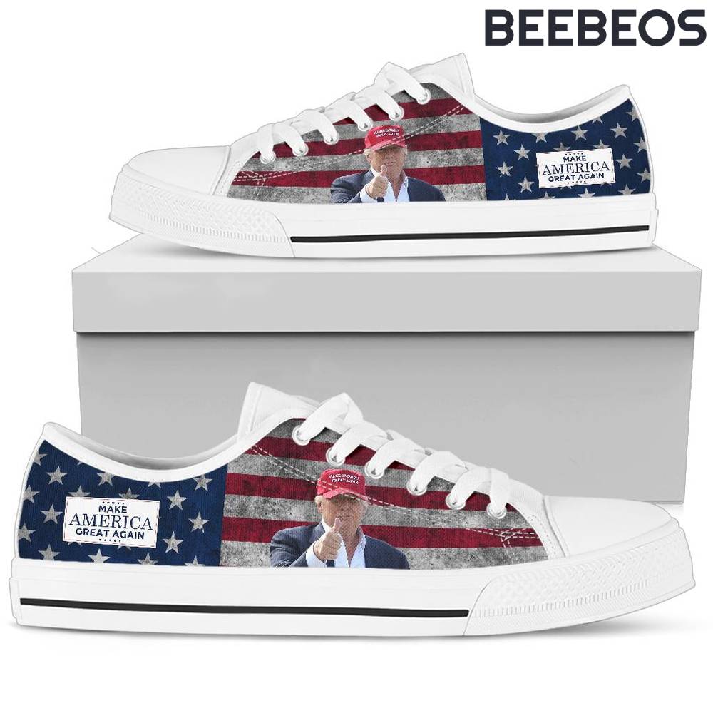 Trump Make American Great Again Red Canvas Shoes