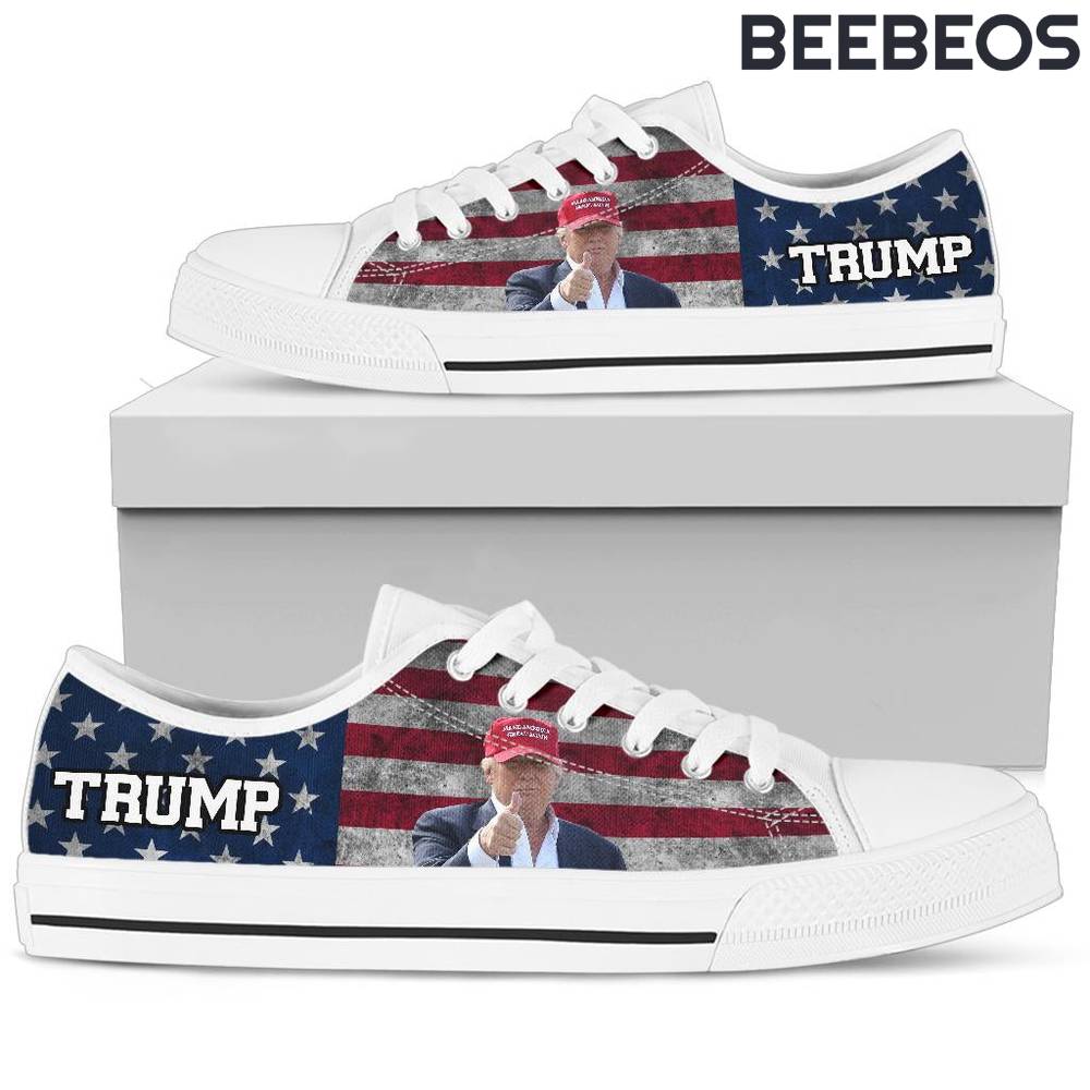 Trump President American Flag Canvas Shoes