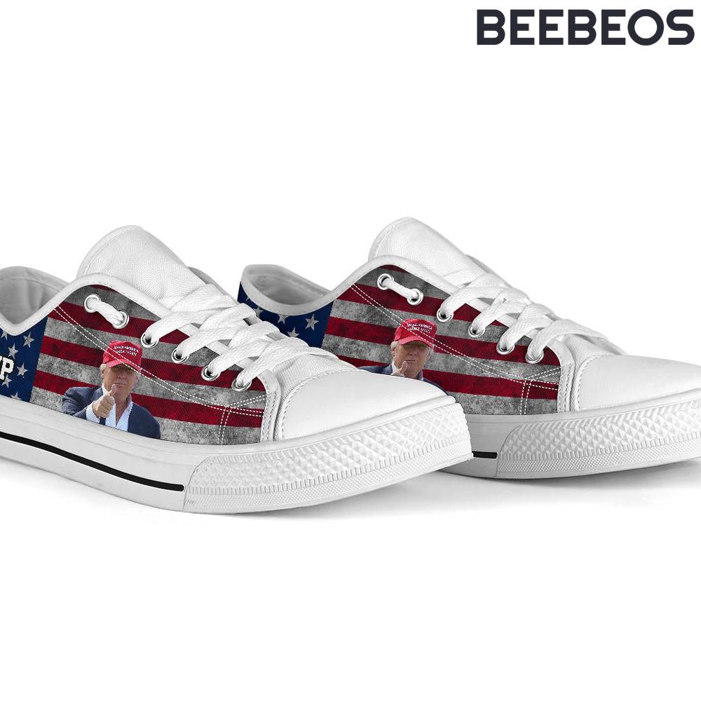 Trump President American Flag Canvas Shoes