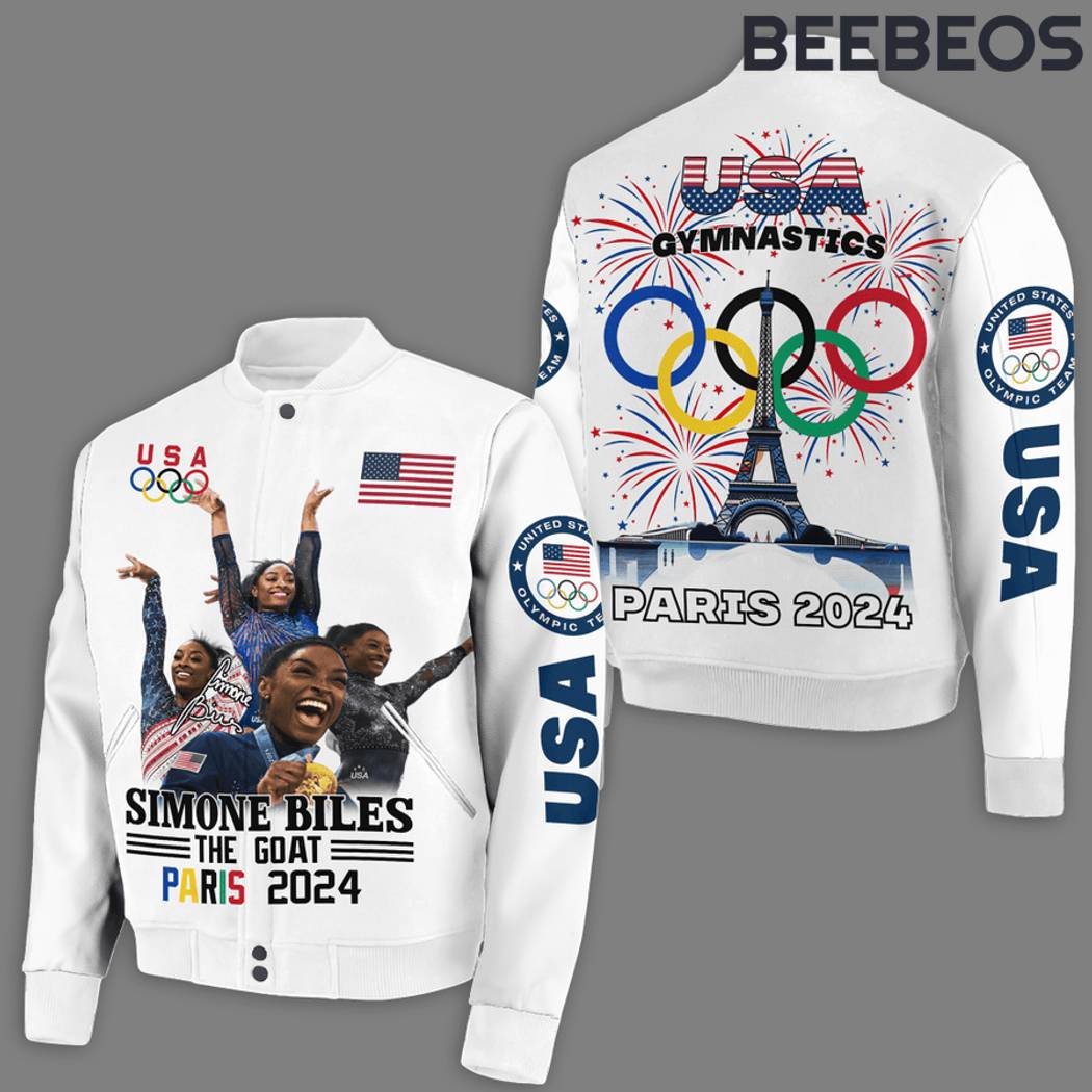 USA Gymnastics Simone Biles The GOAT Olympic Baseball Jacket