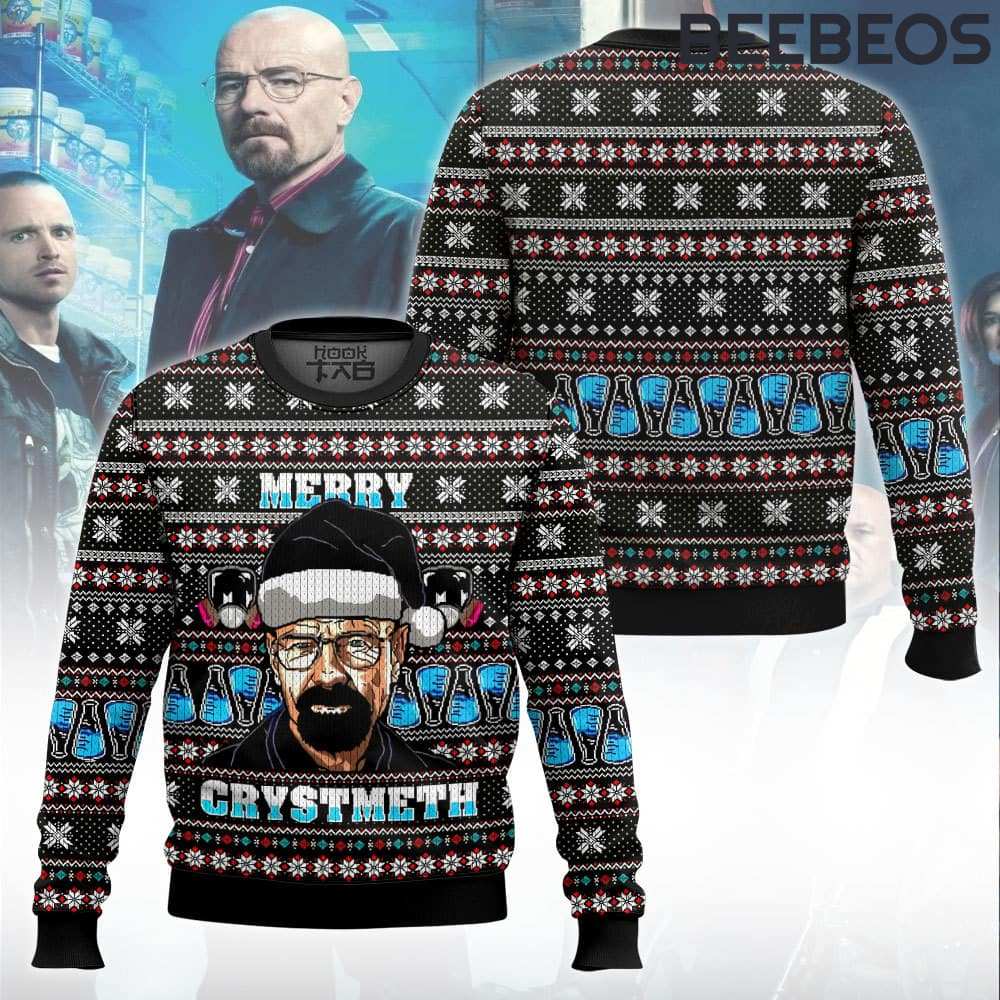 Breaking Bad Walter White “Merry Crystmeth” Ugly Christmas Sweater