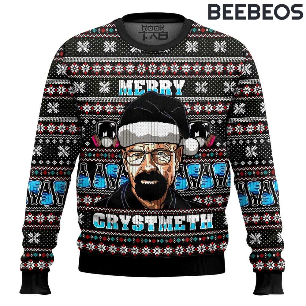 Breaking Bad Walter White “Merry Crystmeth” Ugly Christmas Sweater