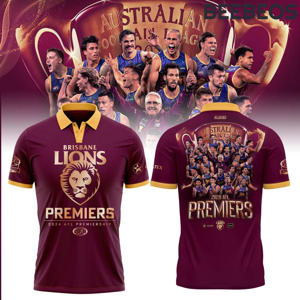 Brisbane Lions 2024 AFL Final PREMIERS Polo Shirt