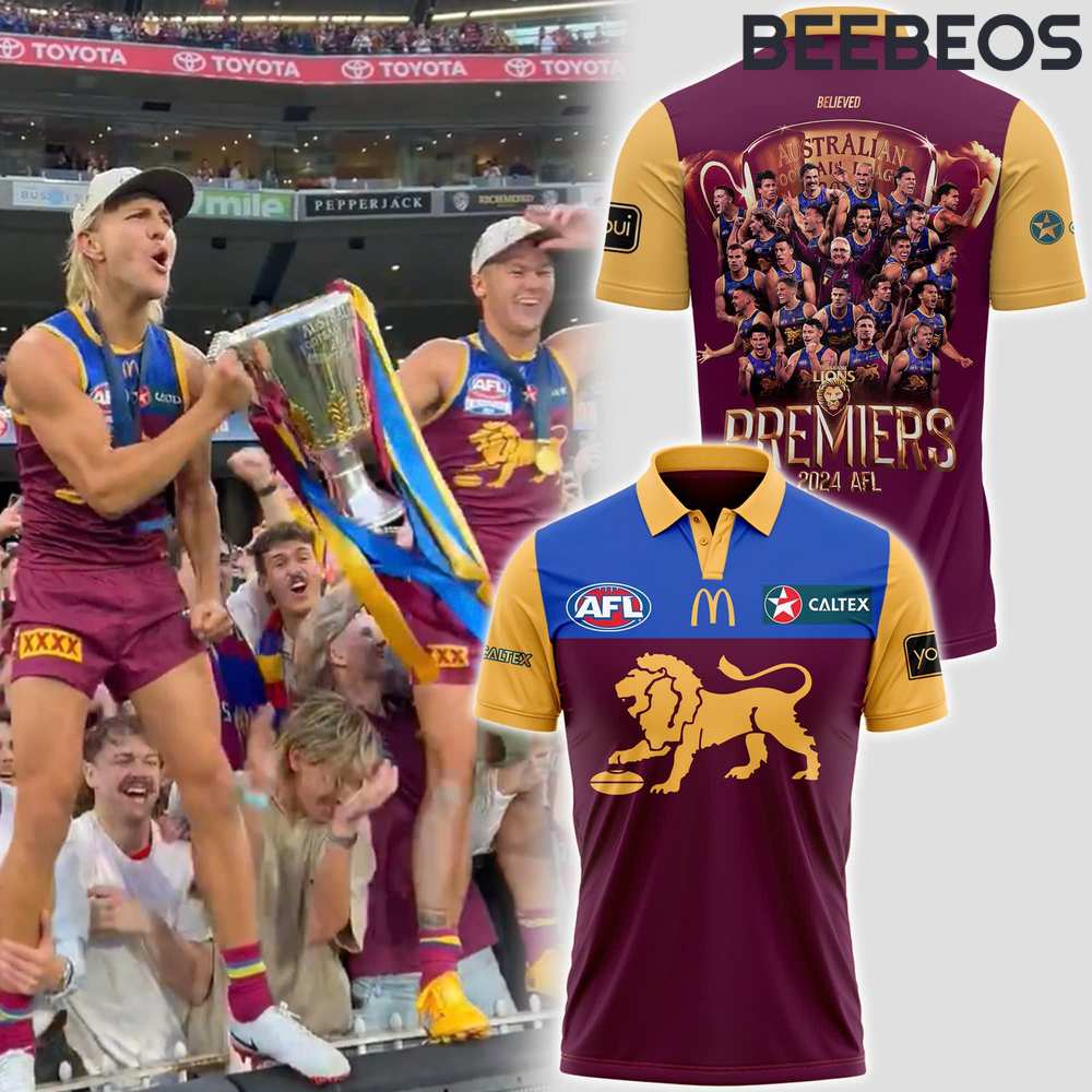 Brisbane Lions 2024 AFL Final PREMIERS Polo Shirt