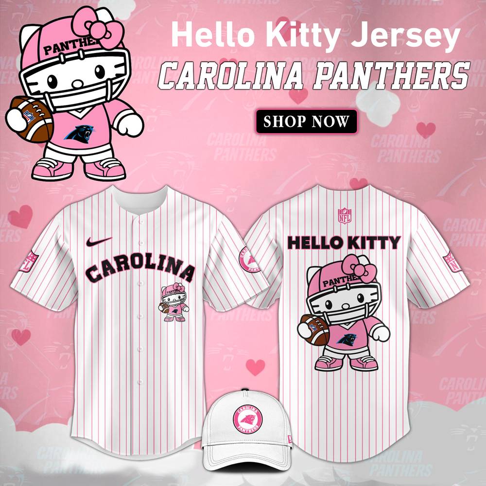 Carolina Panthers NFL Hello Kitty Stripes Jersey