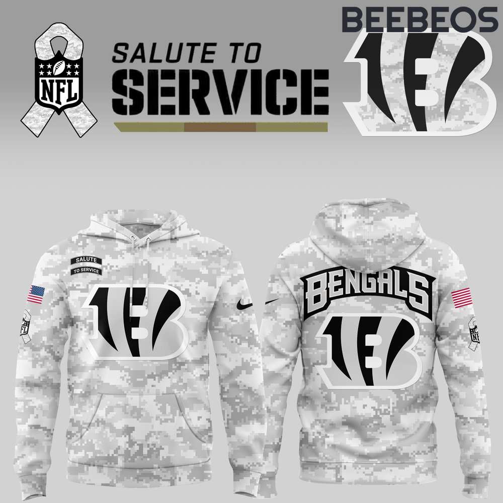 Cincinnati Bengals 2024 Salute to Service Camo Hoodie