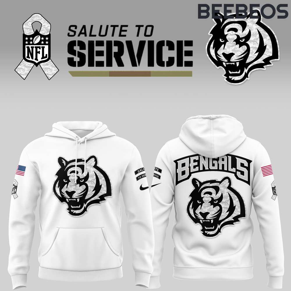 Cincinnati Bengals 2024 Salute to Service White Hoodie