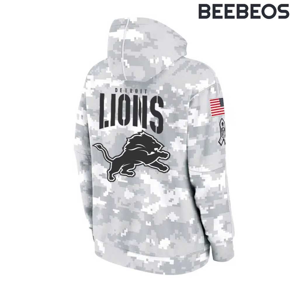 Detroit Lions Arctic Camo 2024 Salute to Service Hoodie