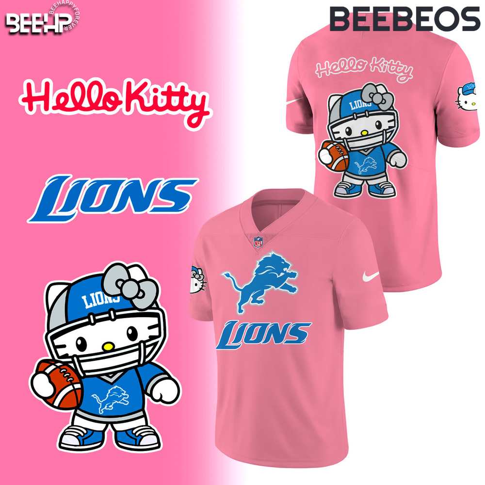 Detroit Lions Hello Kitty Pink Jersey