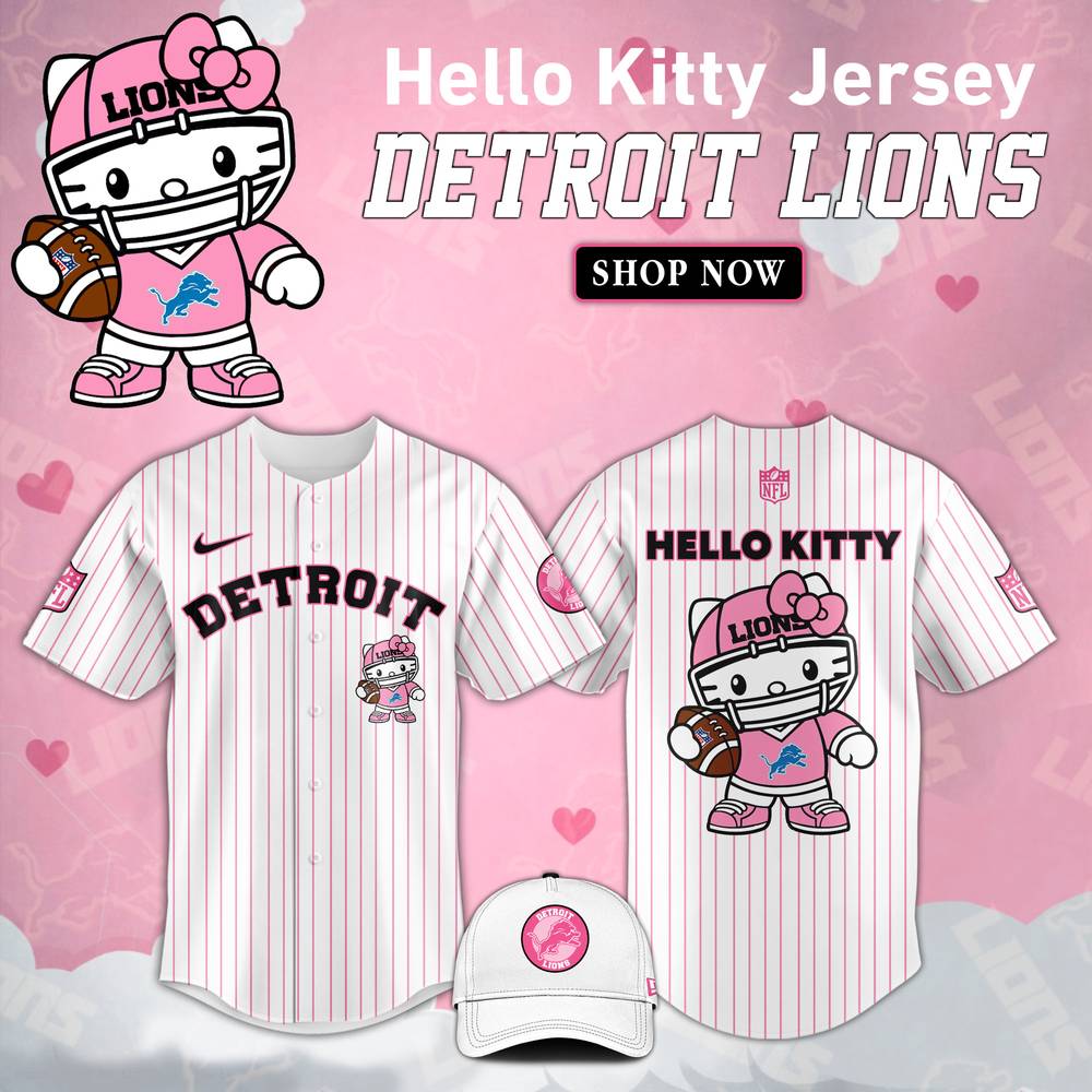 Detroit Lions NFL Hello Kitty Stripes Jersey