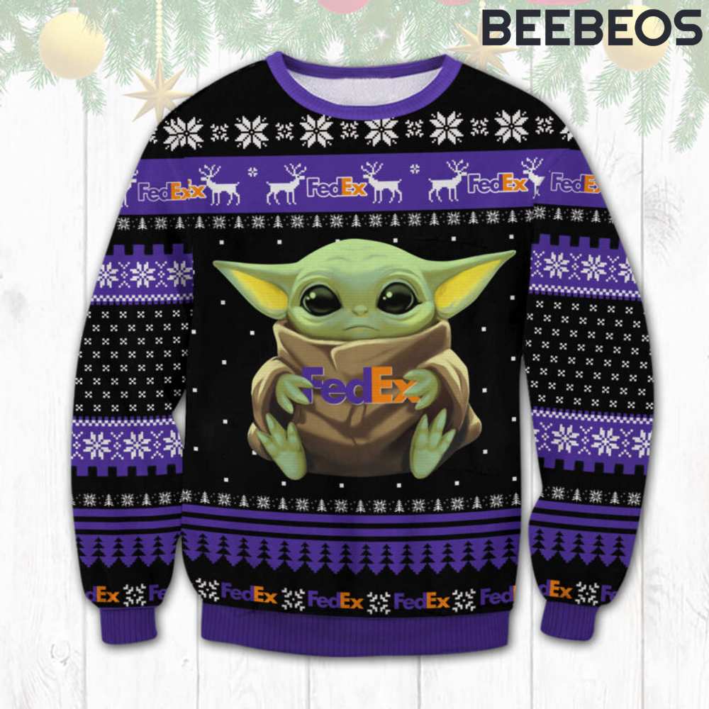 FedEx Baby Yoda Ugly Christmas Sweater